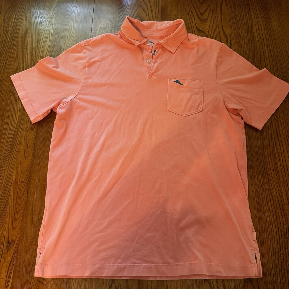 Tommy Bahama Relax Coral Pima Cotton Polo Short Sleeve Shirt Size S
